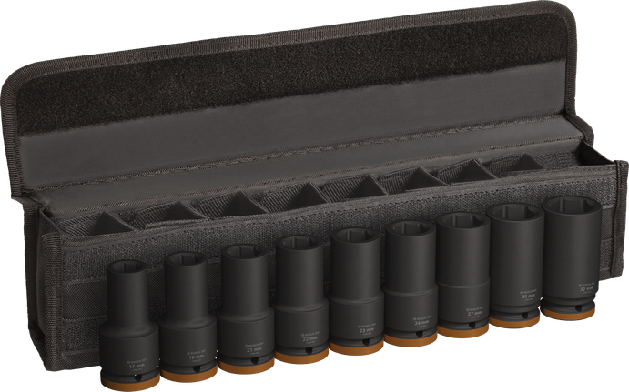 Juego de vasos de impacto Bosch PRO de 3/4 de pulgada de profundidad, 9 piezas.